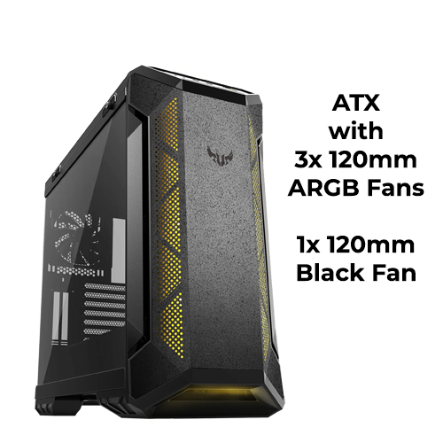 ASUS TUF GT501 (Black) w/ 3x ARGB, 1x Black Fan