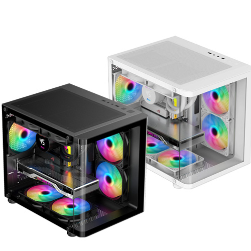 Core Elite SS11 Mini-Dual Chamber (Black/White) (mATX)