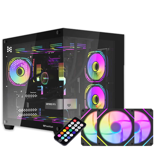 DarkFlash C285MP (Black) w/ 3x DM12F Fans (mATX)