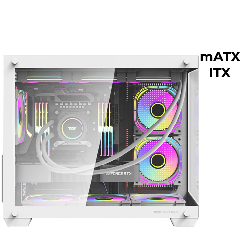 DarkFlash C285MP (White) Mini Dual-Chamber (mATX)