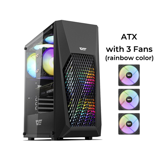 DarkFlash DK150 (Black) w/ 3pcs Rainbow Fan