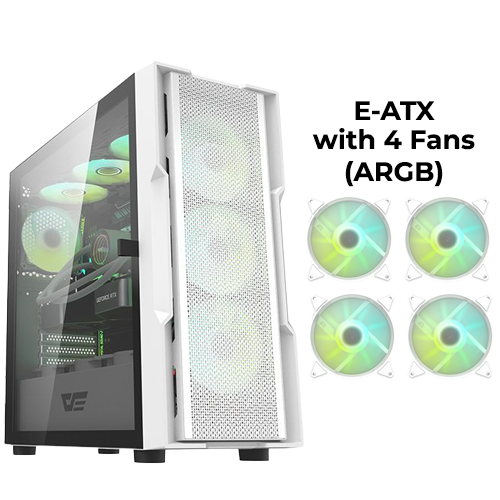 DarkFlash DK431 (White) w/ 4pcs ARGB Fan