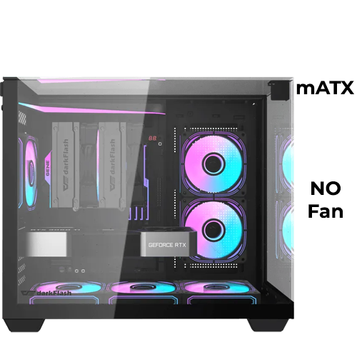 DarkFlash TH285M Glass Top Dual-Chamber (Black)