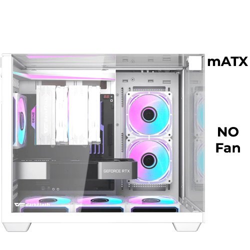 DarkFlash TH285M Glass Top Dual-Chamber (White)