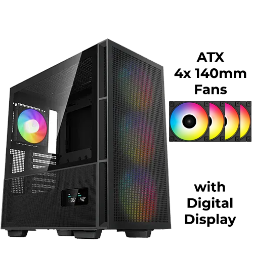 DeepCool CH560 Digital (Black) w/ 4x 140mm Fans (ATX)