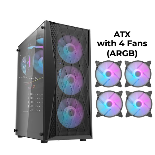 DarkFlash DK352 Mesh (Black) w/ 4 Fans