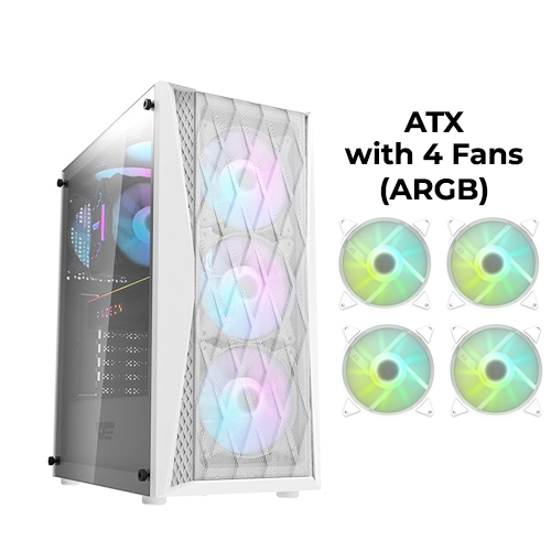 DarkFlash DK352 Mesh (White) w/ 4 Fans