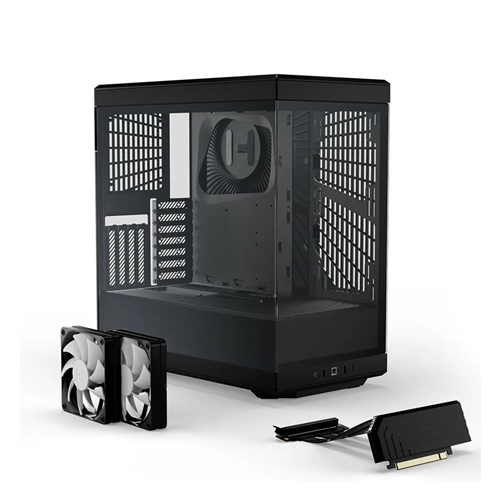 HYTE Y40 (Black) w/ 2x non-RGB Fans (ATX)