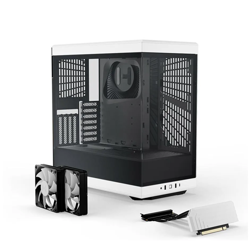 HYTE Y40 (White) w/ 2x non-RGB Fans (ATX)