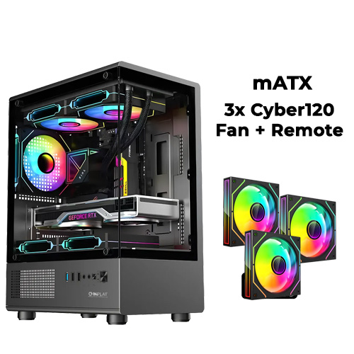 Inplay Openview V300 (Black) w/ 3x Cyber120 Fans