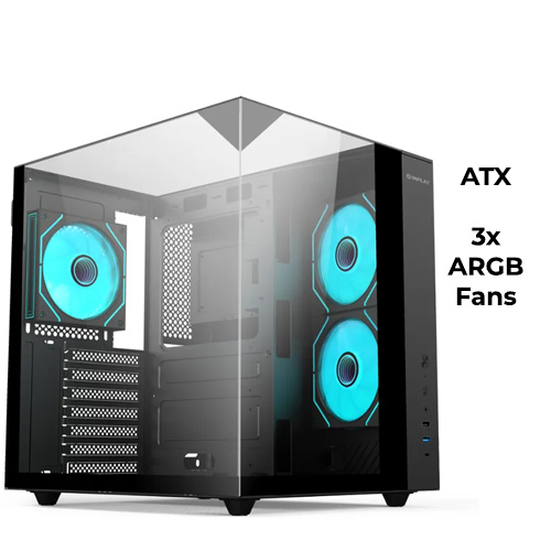 Inplay Seaview Summer (Black) Dual-Chamber w/ 3x Fans (ATX)