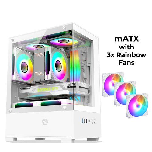 Inplay V200 (White) w/ 3x Static RGB Fans