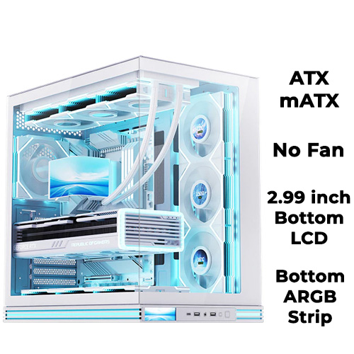 Jungle Leopard AX-2 LCD (White) Dual-Chamber ARGB (ATX)