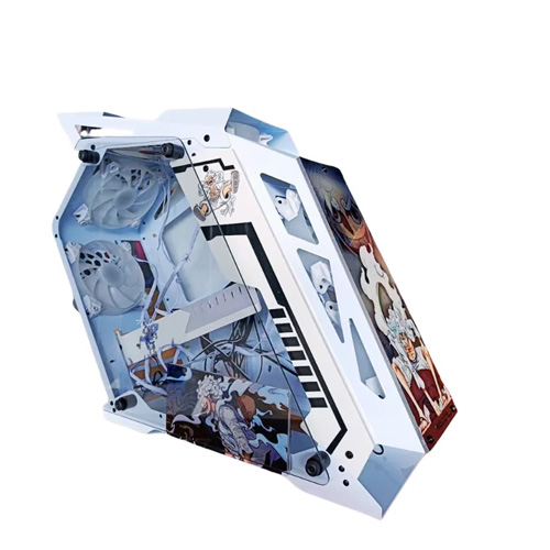 Keytech Cyborg One Piece (White) w/ 6pcs Fan (mATX)