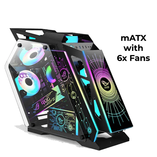Keytech Cyborg ROG (Black) w/ 6pcs Fan (mATX)
