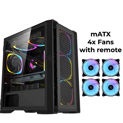 Keytech Visor Mesh (Black) w/ 4x 1258 Fans + Remote