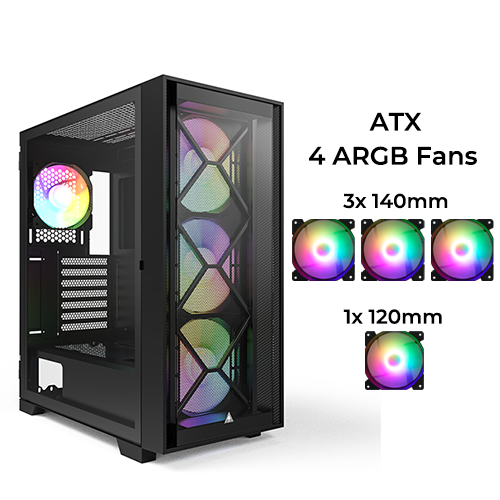 Montech Air 1000 Premium (Black) w/ 4pcs ARGB Fan