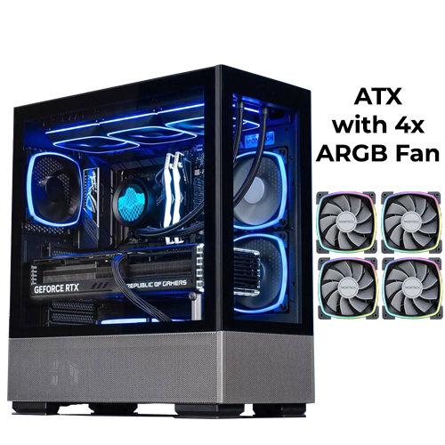 Montech Sky Two (Black) w/ 4x ARGB Fans