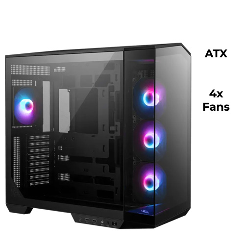 MSI MAG PANO 100R PZ Black w/ 4x Fans (ATX)