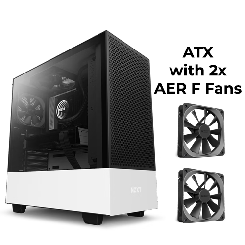 NZXT H510 Flow (White) w/ 2x Fan