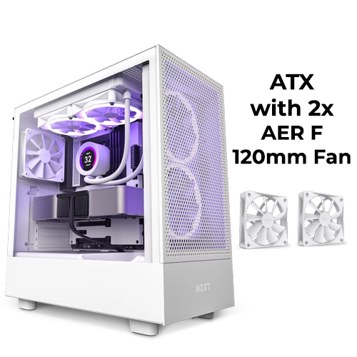 NZXT H5 Flow (White) w/ 2x F120Q Fan