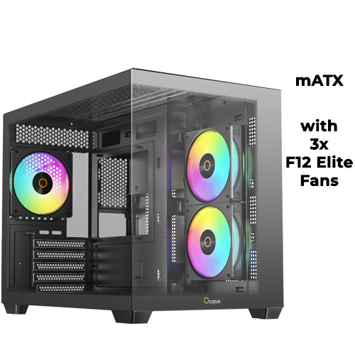 Ocypus Gamma C54 (Black) Dual-Chamber w/ 3x ARGB Fans (mATX)