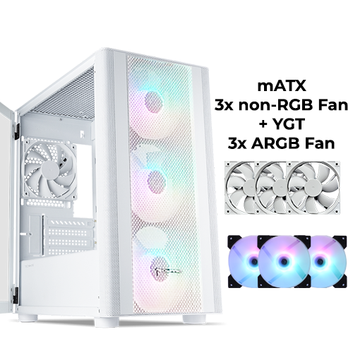 Tecware Flatline (White) w/ 6PCS Fan