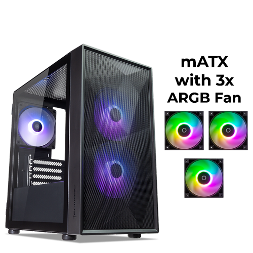 Tecware Forge M2 Ultra (Black) w/ 3pcs ARGB Fan