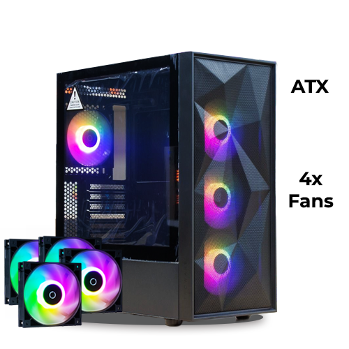 Tecware Forge S Omni Black w/ 4pcs ARGB Fan (ATX)