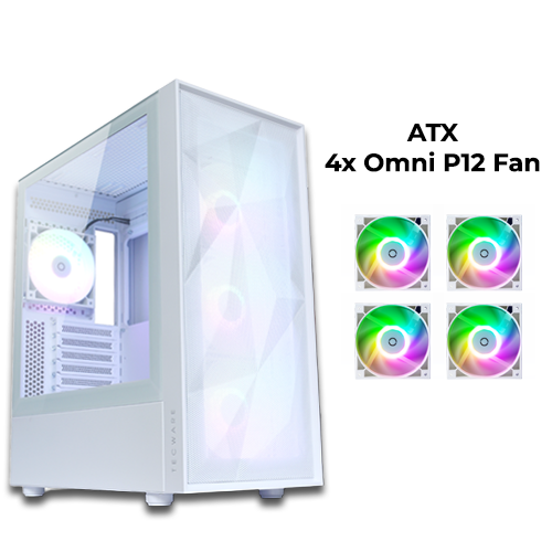 Tecware Forge S Omni White w/ 4pcs ARGB Fan