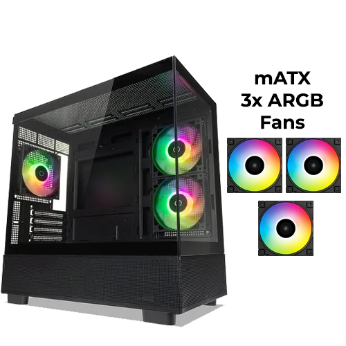 Tecware Infinity M (Black) w/ 3x aRGB Fan (mATX)