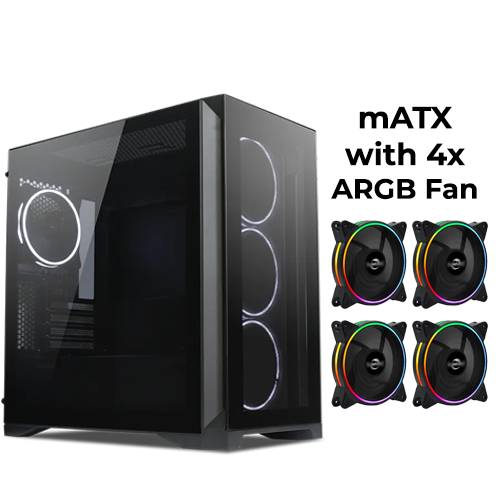 Tecware Vision M w/ 4pcs ARGB Fan (mATX)