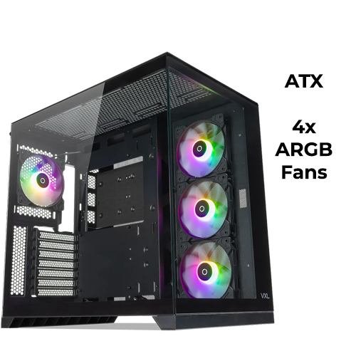 Tecware VXL EVO ATX (Black) w/ 4x aRGB Fans