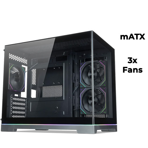 Tecware VXN Glow M (Black) Dual-Chamber w/ 3x aRGB Fans (mATX)