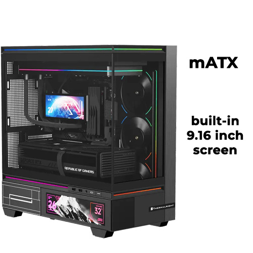 Thermalright TL-M10 Vision (Black) w/ 9.16 inch LCD Screen (mATX)