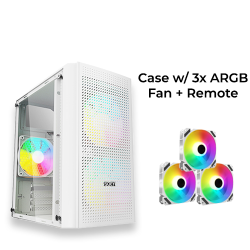 YGT Mini (White) w/ 3x Tornado Fan + Remote (mATX)
