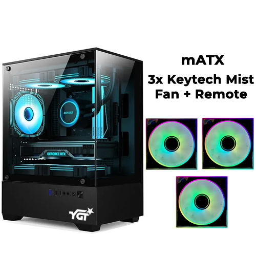 YGT N195 (Black) w/ 3x Mist Fans + Remote