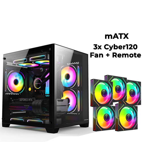 YGT N275 (Black) w/ 5x Cyber120IFB Fans (mATX)
