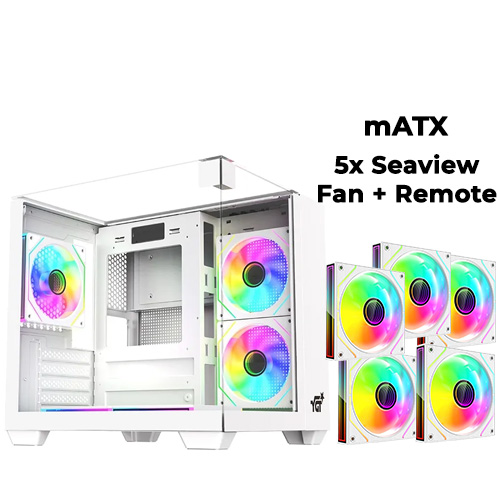 YGT X275M (White) w/ 5x Seaview Fans (mATX)