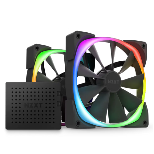 NZXT Aer RGB 2 140mm (Black) Twin Pack w/ Hub
