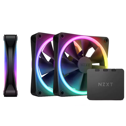 NZXT F120 RGB Duo (3-Pack) (Black) w/ Controller