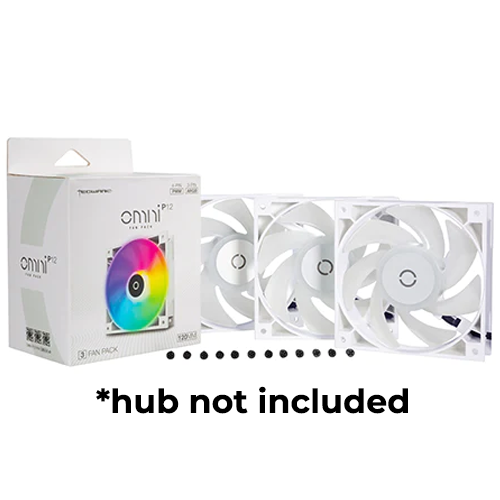 Tecware OMNI P12 WHITE (3-Pack Fan) (no hub)