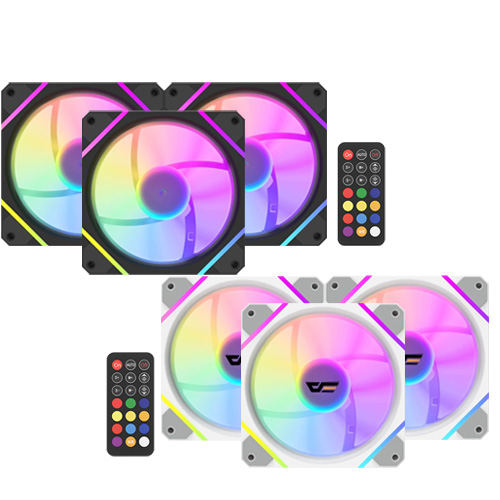 DarkFlash DM12F (Black/White) Fan w/ Remote