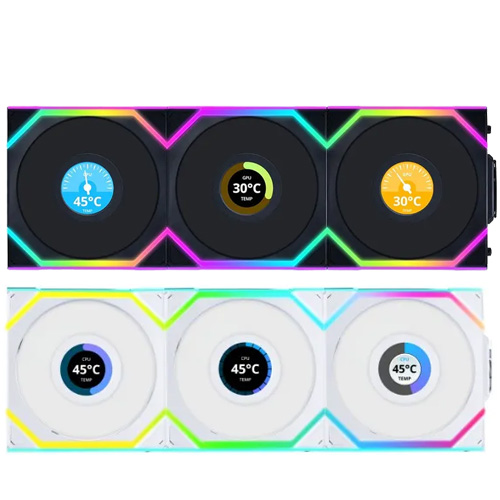 Lian Li UniFan SL Wireless LCD 120 (Black/White)