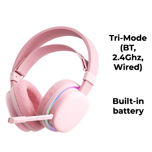 AULA G7 (Pink) Wireless Tri-Mode (2.4GHz/BT/Wired) Headset