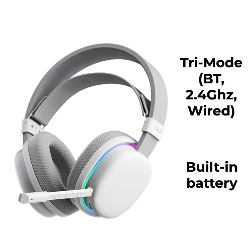 AULA G7 (White) Wireless Tri-Mode (2.4GHz/BT/Wired) Headset
