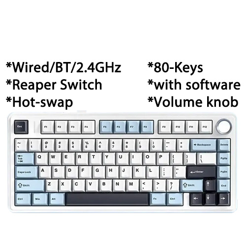 AULA F75 (Glacier Blue) Tri-Mode Mechanical Keyboard