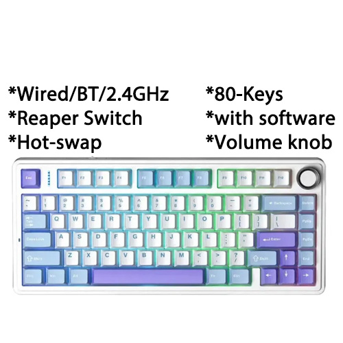 AULA F75 (Glacier Purple) Tri-Mode Mechanical Keyboard