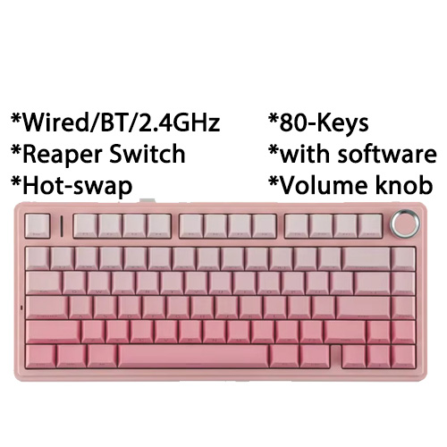 AULA F75 (Gradient Pink) Tri-Mode Mechanical Keyboard