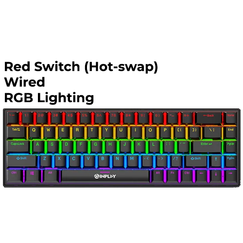Inplay NK680 (Black) Red Switch 68Keys Mech Keyboard